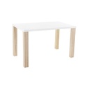 Fehér étkezőasztal sonoma lábakkal, 120x70 cm - SIROCCO