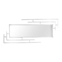 Fém keretes tükör, 80x35 cm, ezüst - ART DECO