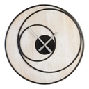 Fém körös falióra, fa mintázatú hátlappal, 60 cm, fekete - INFINI