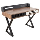 Fiókos íróasztal, X alakú lábakkal,  110x59 cm, diófa - GENIE