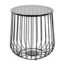 Kerek fém vázas dohányzóasztal, kicsi, fekete - ETNA