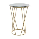 Kerek üveg lerakóasztal, kicsi, arany-fekete - STROMBOLI