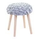 Kerek ülőke, csomózott ülőrésszel, világosszürke - TRICOT