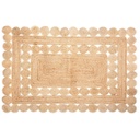 Juta szőnyeg, körös mintával, 120x170 cm, natúr - KIRIKOU