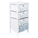 Fürdőszoba szekrény, kocka mintával, 3 fiókkal, fehér - DOPS