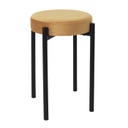 Kerek bársonyszövet ülőke, mustársárga - CURRY