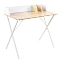 Íróasztal, rendszerező résszel, fehér-natúr fa - BRUCE