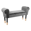 Karfás velúr ülőpad, szürke - BOUDOIR