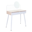 Íróasztal fém ráccsal, írható üveg táblával, tölgy - JAPANDI