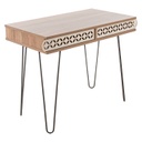 Íróasztal orientális mintával, hajlított lábakkal, 75x51 cm, diófa - SAO PAULO