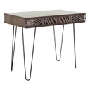 Íróasztal trópusi mintával, hajlított lábakkal, 75x51 cm, diófa - RIO