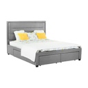 Franciaágy 160x200 cm, szürke szövet - CITY