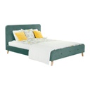 Franciaágy 160x200 cm, olajkék bársony - BAGATELLE