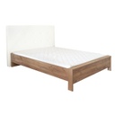 Franciaágy, 160x200 cm, fehér-dohánytölgy - PABLO