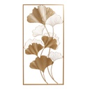 Ginko biloba leveles fali dekoráció, arany keretben, arany - GINKO
