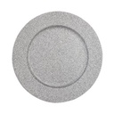 Glitteres dísztányér, 33 cm, ezüst - LUNE