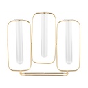 Kémcső formájú váza, 3 részes, arany - EPROUVETTE