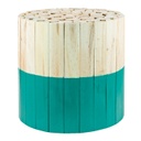 Kerek asztalka, olajkék festéssel, natúr fa - WOODLY