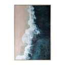 Keretezett falikép, tengerpart, 60x90 cm, olajkék - VAGUES