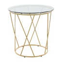 Kerek üveg lerakóasztal, nagy, arany-fekete - STROMBOLI