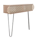 Konzolasztal orientális mintával, hajlított lábakkal, diófa - SAO PAULO