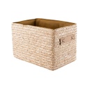 Kosár világosbarna, 27x17x17 cm gyékény - VANILLE