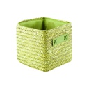 Kosár világoszöld, 15x14x14 cm gyékény - ANIS