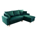 Kinyitható kanapé, megfordítható L alakkal, sötétzöld - COPENHAGUE