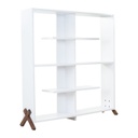 Könyvespolc, X lábbal, fehér-diófa - ECLAIR