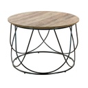 Modern fém dohányzóasztal, nagy, natúr fa-fekete - KILIMANDJARO