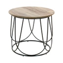 Modern fém dohányzóasztal, közepes, natúr fa-fekete - KILIMANDJARO