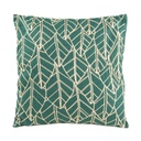 Levél mintás díszpárna, 40x40 cm, fenyőzöld - TILLEUL