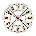 Malomkerék alakú fém falióra, 60 cm, natúr - LONG ISLAND