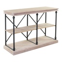 Loft stílusú konzolasztal polcokkal, tölgy - LOFT IN STYLE