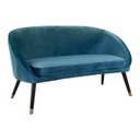 Modern bársony szövet kanapé, kerekded, kék - NUAGE