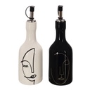 Olaj- és ecetadagoló szett, 2 db, fekete-törtfehér - POETE