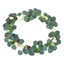 Műnövény, eukaliptusz girland, virágokkal, 130 cm - EUKALIPTUS