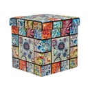 Összehajtható puff színes asztro mintával - ASTRO