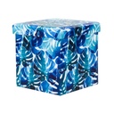 Összehajtható puff pálmalevél mintával - DEEP JUNGLE