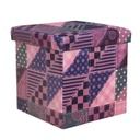 Összehajtható puff patchwork mintával, lila - PATCHWORK