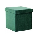 Összehajtható bársony puff, zöld - VELVET