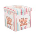 Összehajtható puff csíkos mintával macikkal - NOUNOURS