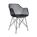 Modern műanyag, hálós szék, fekete - JAZZ