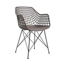 Modern műanyag, hálós szék, szürkésbarna - JAZZ