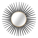 Nap formájú falitükör, 70 cm, fekete - ROI SOLEIL