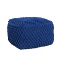 Négyszögletes puff, csomózott, királykék - OASIS