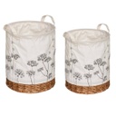 Növénymintás tárolókosár szett, 2 db, fehér - CONCIQUES