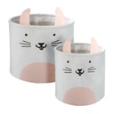 Nyuszis tárolókosár szett, 2 db, halványszürke - HOP