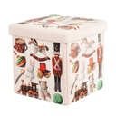 Összehajtható puff játékos mintával - NOSTALGIE