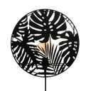 Pálmalevél mintás kerek fali lámpa, fekete - HIRONDELLE